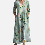 Vestido Maxi Floral de Verano con Escote en V
