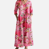 Vestido Maxi Floral de Verano con Escote en V