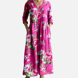 Vestido Maxi Floral de Verano con Escote en V