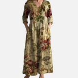 Vestido Maxi Floral de Verano con Escote en V