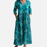 Vestido Maxi Floral de Verano con Escote en V
