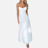 Vestido Maxi de Invitada de Boda Sin Mangas y con Cuerpo Fruncido