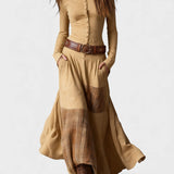 Marina™ | Vestido maxi de ante con cinturón