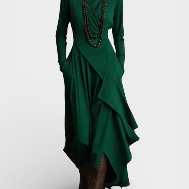 Sandra™ | Vestido maxi de punto asimétrico