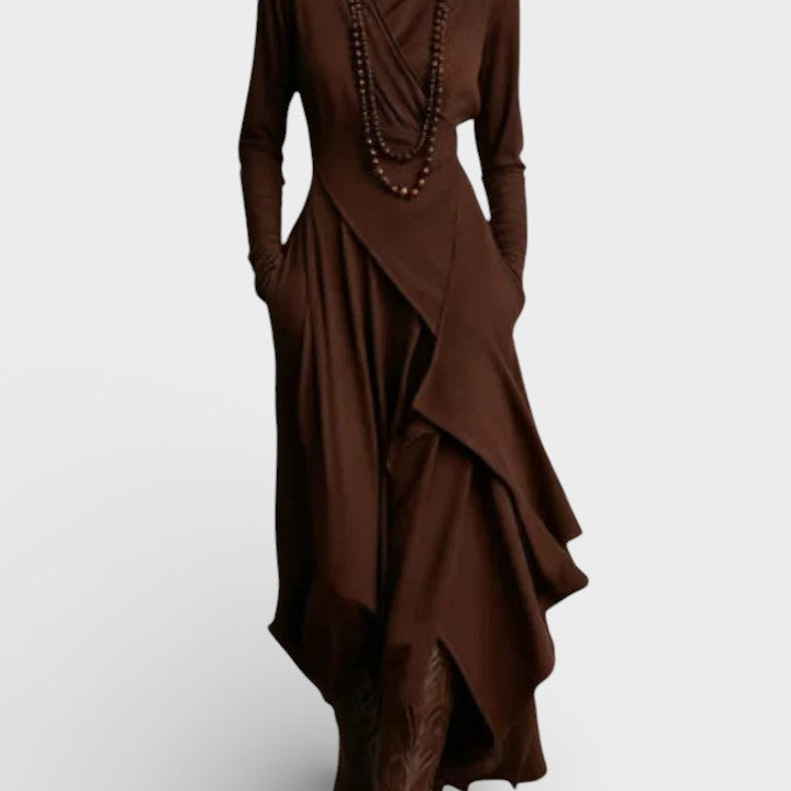 Sandra™ | Vestido maxi de punto asimétrico