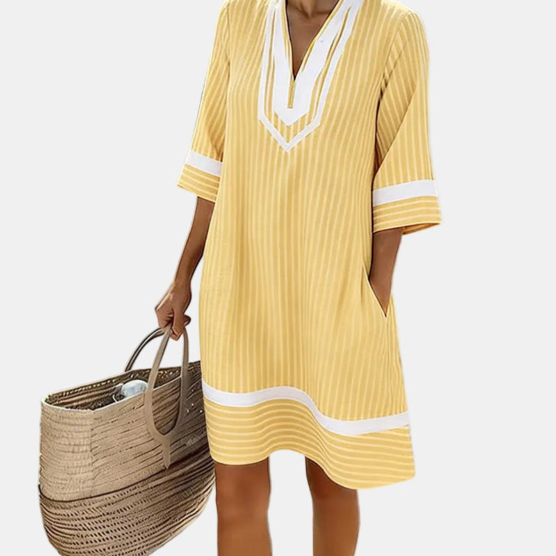 Klara™ | Vestido ligero a rayas con escote en V