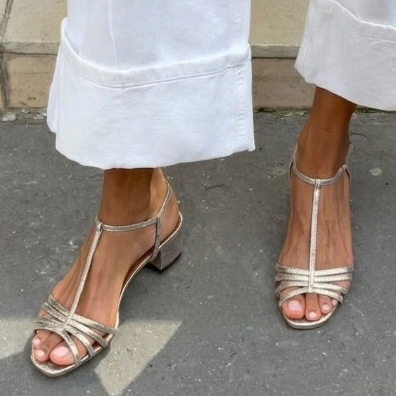Diana - Sandalias Doradas Elegancia Diaria