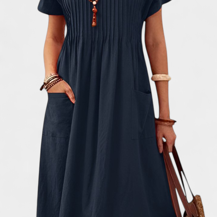 Vestido Lottie de Largo Medio con Bolsillos