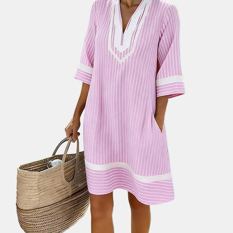 Klara™ | Vestido ligero a rayas con escote en V