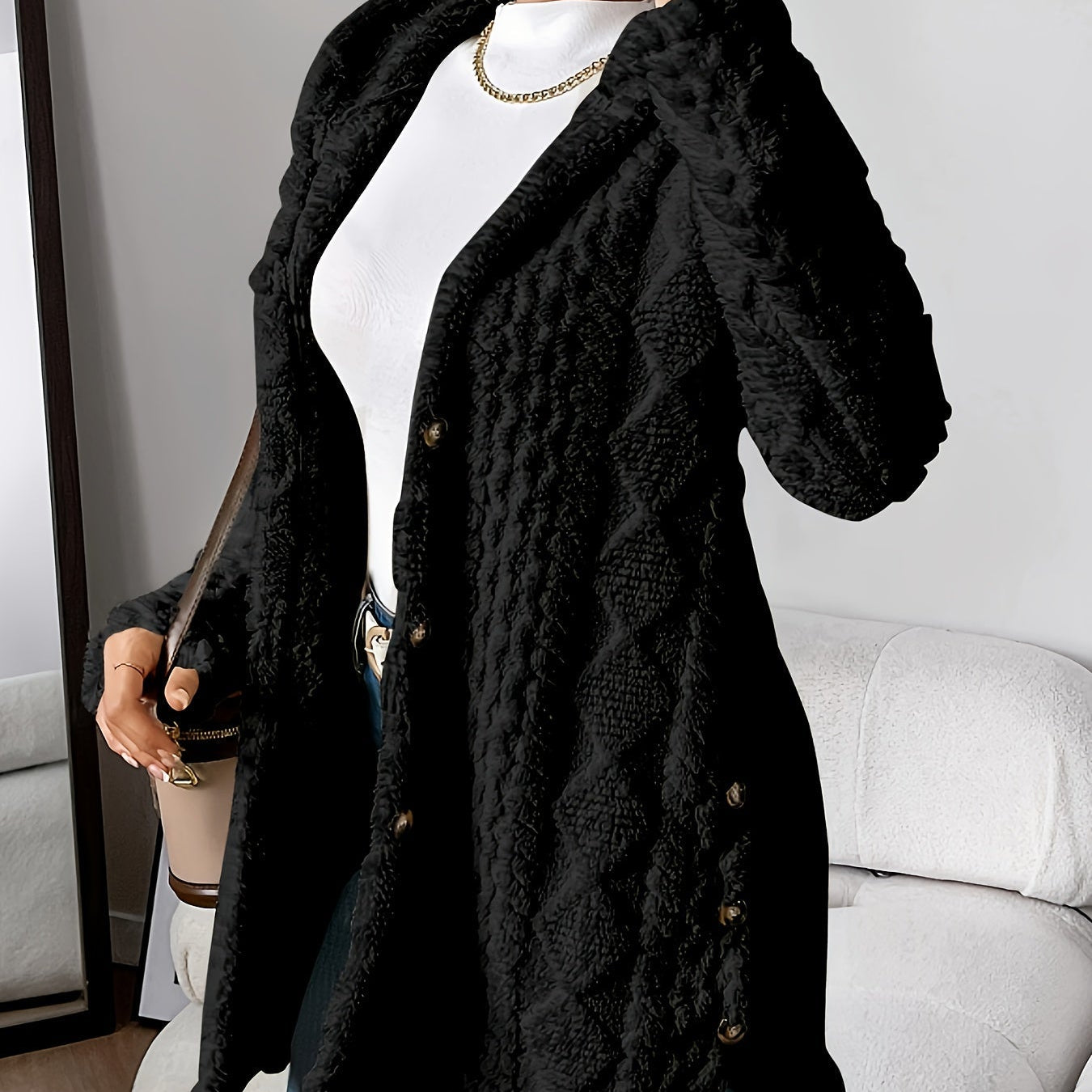 Sarahi™ | Abrigo esponjoso con capucha