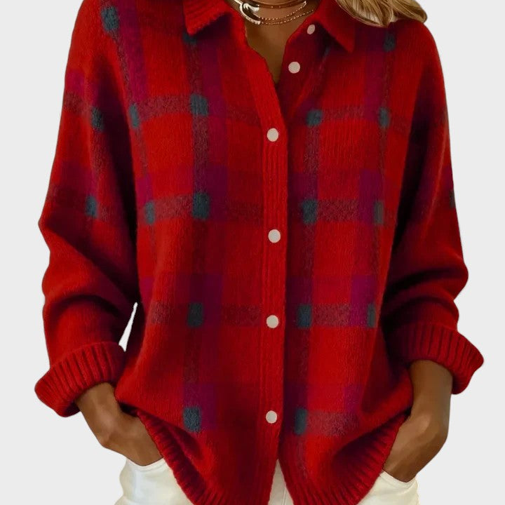 Alba™ | Suéter Retro a Cuadros con Contraste Casual