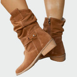 Eva | Botas Casuales de Gamuza Suave Con Detalle Moderno