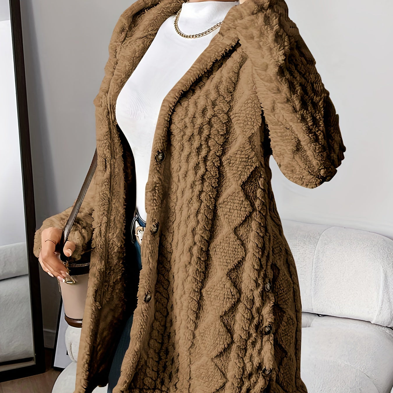 Sarahi™ | Abrigo esponjoso con capucha