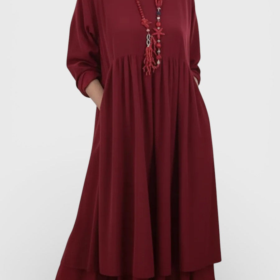 Isabel™ | Vestido midi fluido con doble bajo