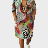 Mari - Vestido colorido con escote en forma de V