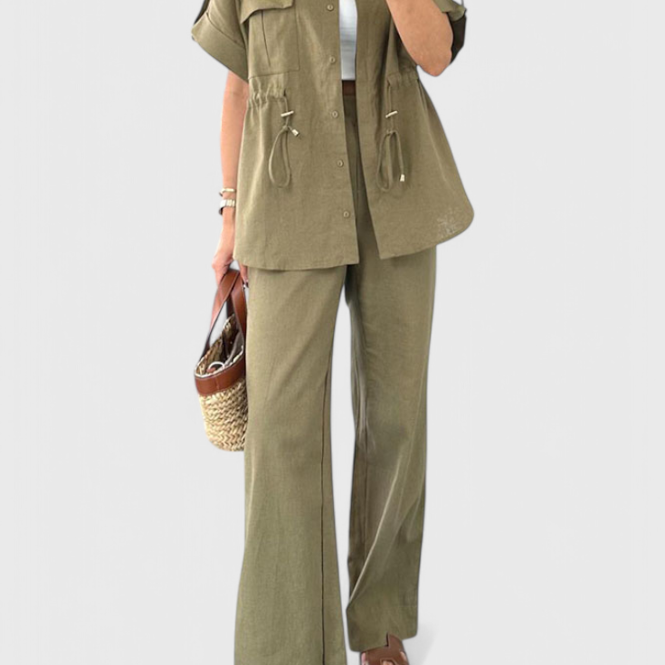 Lani Conjunto de Camisa y Pantalones de Dos Piezas Relaxed