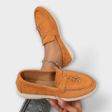 Mocasines inalámbricos para mujer con cinta decorativa