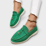 Mocasines inalámbricos para mujer con cinta decorativa