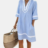 Klara™ | Vestido ligero a rayas con escote en V