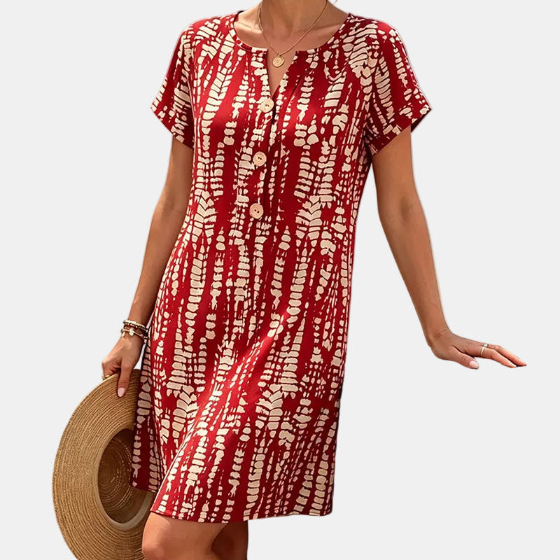 Marina | Vestido estampado con botones