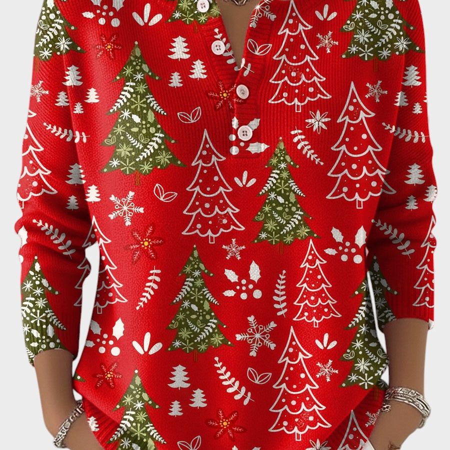 Sofía™ | Suéter navideño con botones decorativos