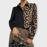 Valetina | Blusa simple y elegante con estampado de leopardo