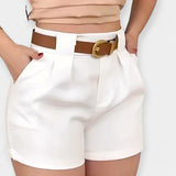 Pantalones Plisados de Cintura Alta