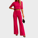 Mareen - Conjunto ajustado de otoño con top y pantalones para mujeres
