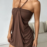 Karolína – Mini Vestido Chocolate