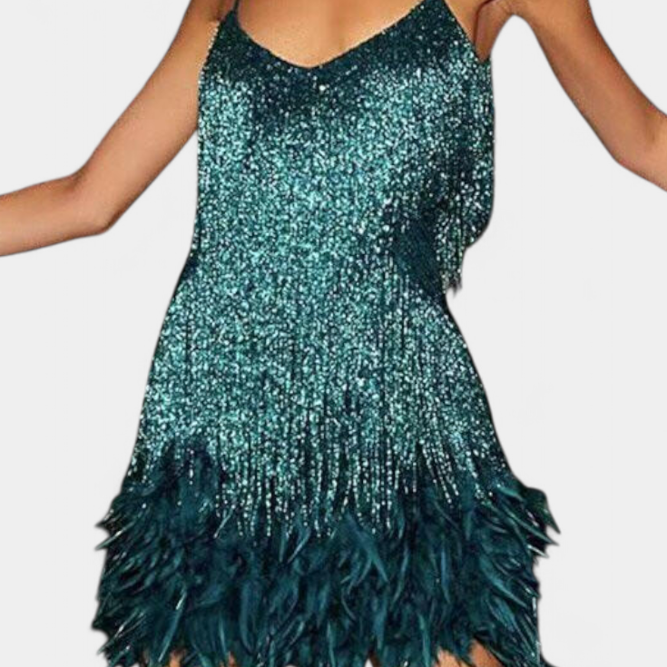 Vestido Mini Plumas Sheril