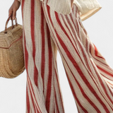 Vanessa| Conjunto Elegante con Rayas Rojas