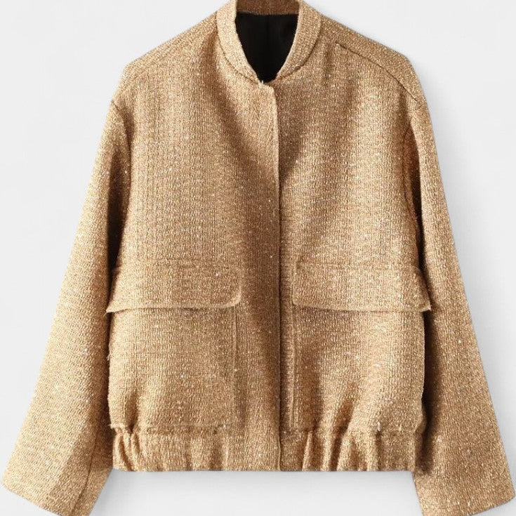 Alvera Chaqueta Texturizada de Invierno con Bolsillos