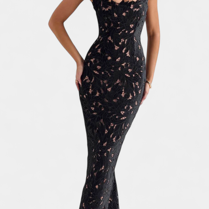 Vestido Largo Festivo Vasanta con Tirantes de Lazo