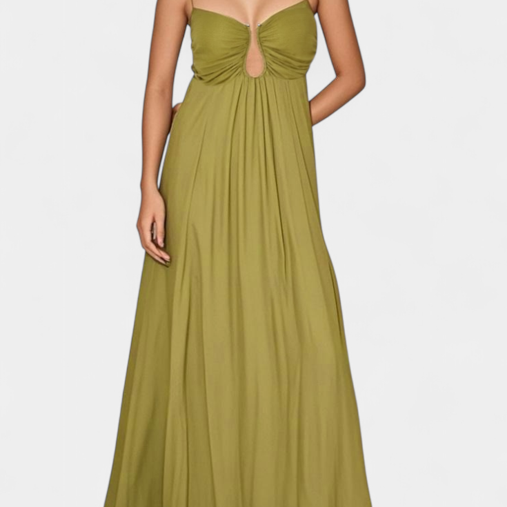 Vestido Elettra Maxi con Tirantes Finos y Caída Fluida