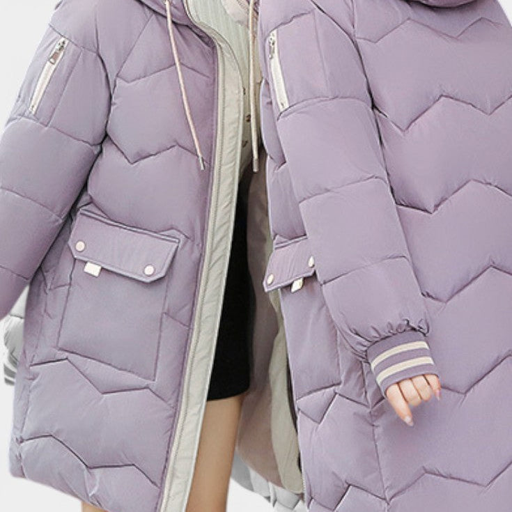 Belle Abrigo de Invierno con Cremallera y Capucha
