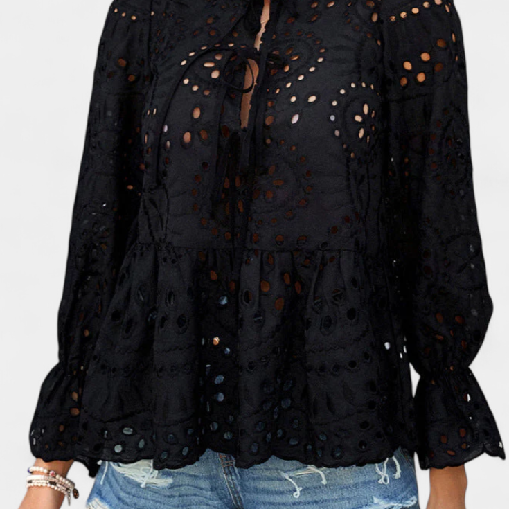 Top Bohemio Kayden de Encaje con Corte Fluido