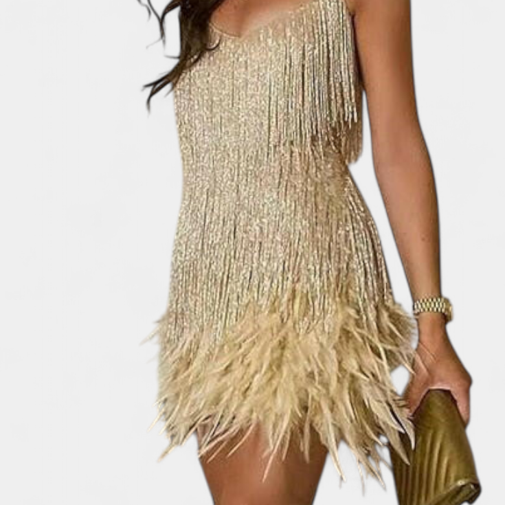 Vestido Mini Plumas Sheril
