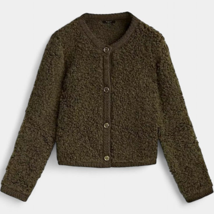 Chenda Cardigan Corto de Textura Peluche