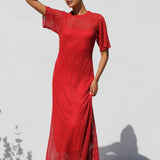 Ana™ | Vestido maxi de crochet elegante