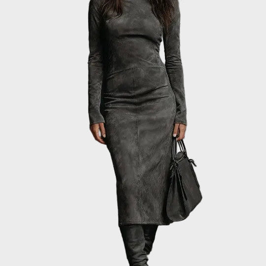 Vestido Midi de Manga Larga