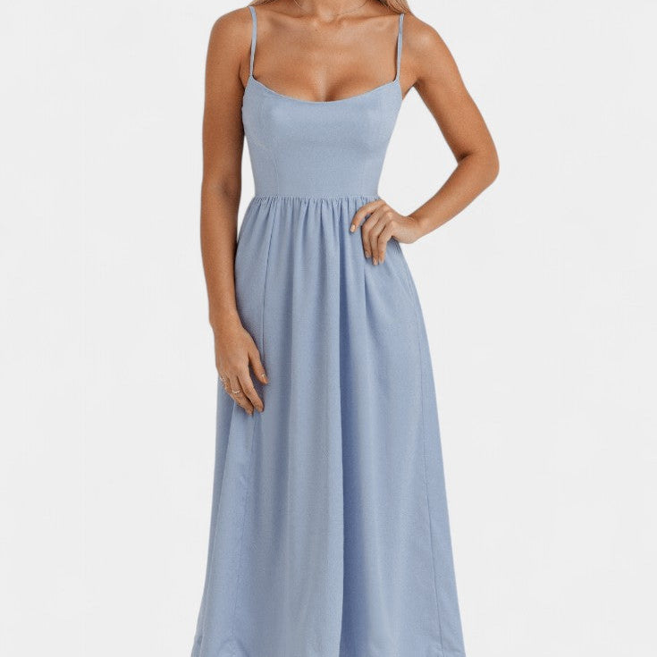 Vestido Midi Marvelle Sin Mangas en Tejido Ligero