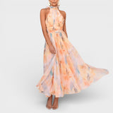 Aitana™ | Vestido halter de verano acuarela