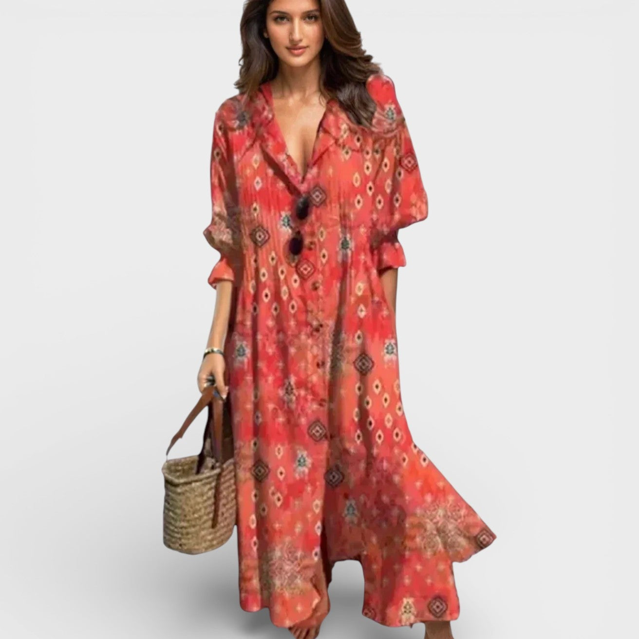 Lidia™ | Vestido maxi boho fluido
