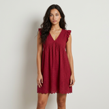 Elena Vestido Mini Bordado Inglés